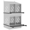 Nido para gallinas con 4 compartimentos plateado galvanizado