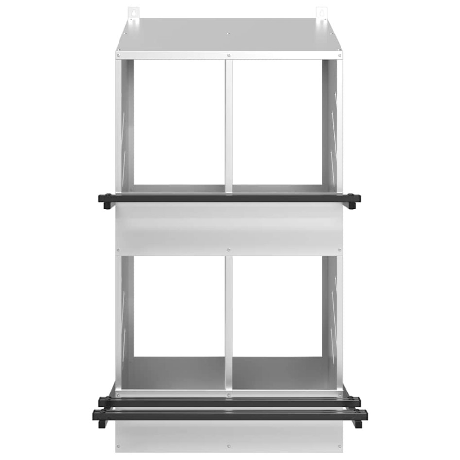 Nido para gallinas con 4 compartimentos plateado