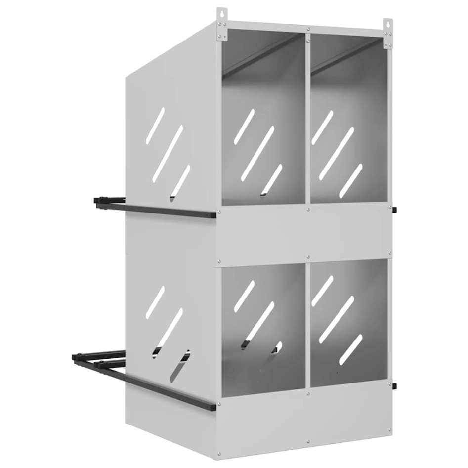 Nido para gallinas con 4 compartimentos plateado