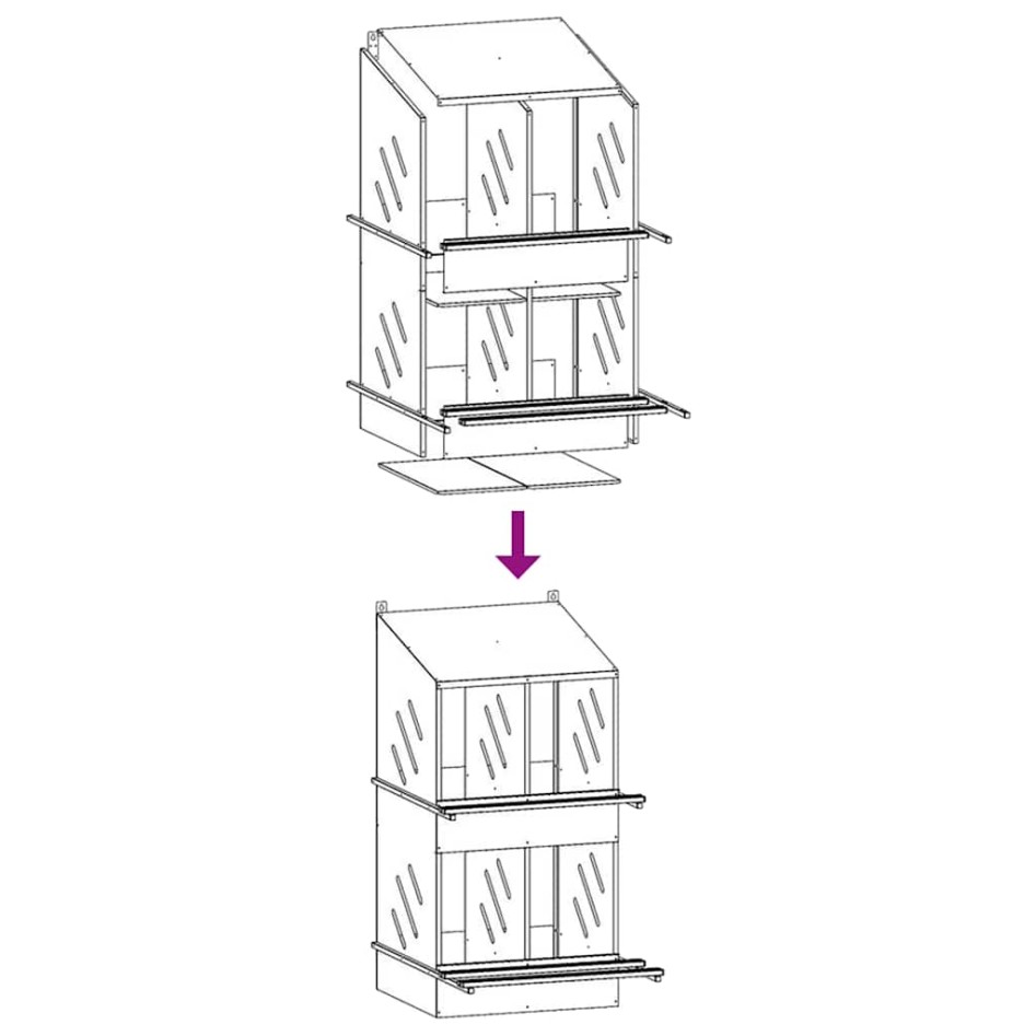 Nido para gallinas con 4 compartimentos plateado