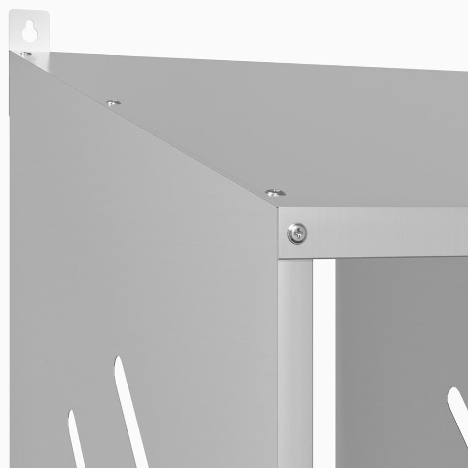 Nido para gallinas con 4 compartimentos plateado