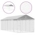 Perrera de exterior con techo acero galvanizado plata 3x9x2,5