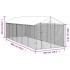 Perrera de exterior con techo acero galvanizado plata 3x9x2,5