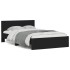 Estructura de cama con cabecero y luces LED negro 140x200