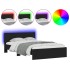 Estructura de cama con cabecero y luces LED negro 140x200