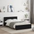 Estructura de cama con cabecero y luces LED negro 140x200