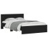 Estructura de cama con cabecero y luces LED negro 140x200