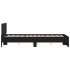 Estructura de cama con cabecero y luces LED negro 140x200