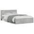 Estructura de cama cabecero y luces LED gris hormigón