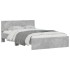 Estructura de cama cabecero y luces LED gris hormigón