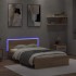 Estructura de cama cabecero y luces LED roble Sonoma 140x190