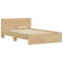 Estructura de cama cabecero y luces LED roble Sonoma 140x190