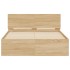 Estructura de cama cabecero y luces LED roble Sonoma 140x190