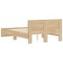 Estructura de cama cabecero y luces LED roble Sonoma 140x190