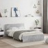 Estructura de cama cabecero y luces LED gris hormigón