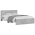 Estructura de cama cabecero y luces LED gris hormigón