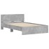 Estructura de cama cabecero y luces LED gris hormigón