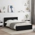 Estructura de cama con cabecero y luces LED negro 120x190