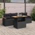 Set sofás jardín y cojines 5 pzas ratán sintético acacia