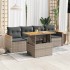 Set sofás jardín y cojines 5 pzas ratán sintético acacia