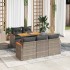 Set sofás jardín y cojines 6 pzas ratán sintético acacia