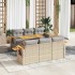 Set sofás jardín y cojines 7 pzas ratán sintético acacia