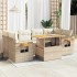 Set sofás jardín y cojines 7 pzas ratán sintético acacia