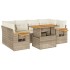 Set sofás jardín y cojines 7 pzas ratán sintético acacia