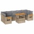 Set sofás jardín y cojines 8 pzas ratán sintético acacia