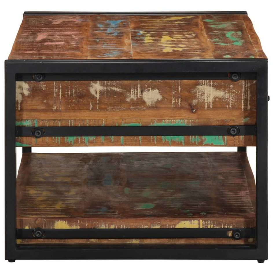 Mesa de centro multicolor 90x50x38 cm madera maciza