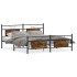 Estructura de cama sin colchón metal roble ahumado 160x200