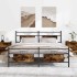 Estructura de cama sin colchón metal roble ahumado 160x200