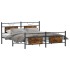 Estructura de cama sin colchón metal roble ahumado 160x200