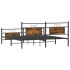 Estructura de cama sin colchón metal roble ahumado 160x200