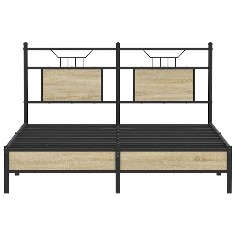 Estructura de cama sin colchón madera roble Sonoma 140x190