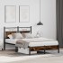 Estructura de cama sin colchón madera roble ahumado 120x200