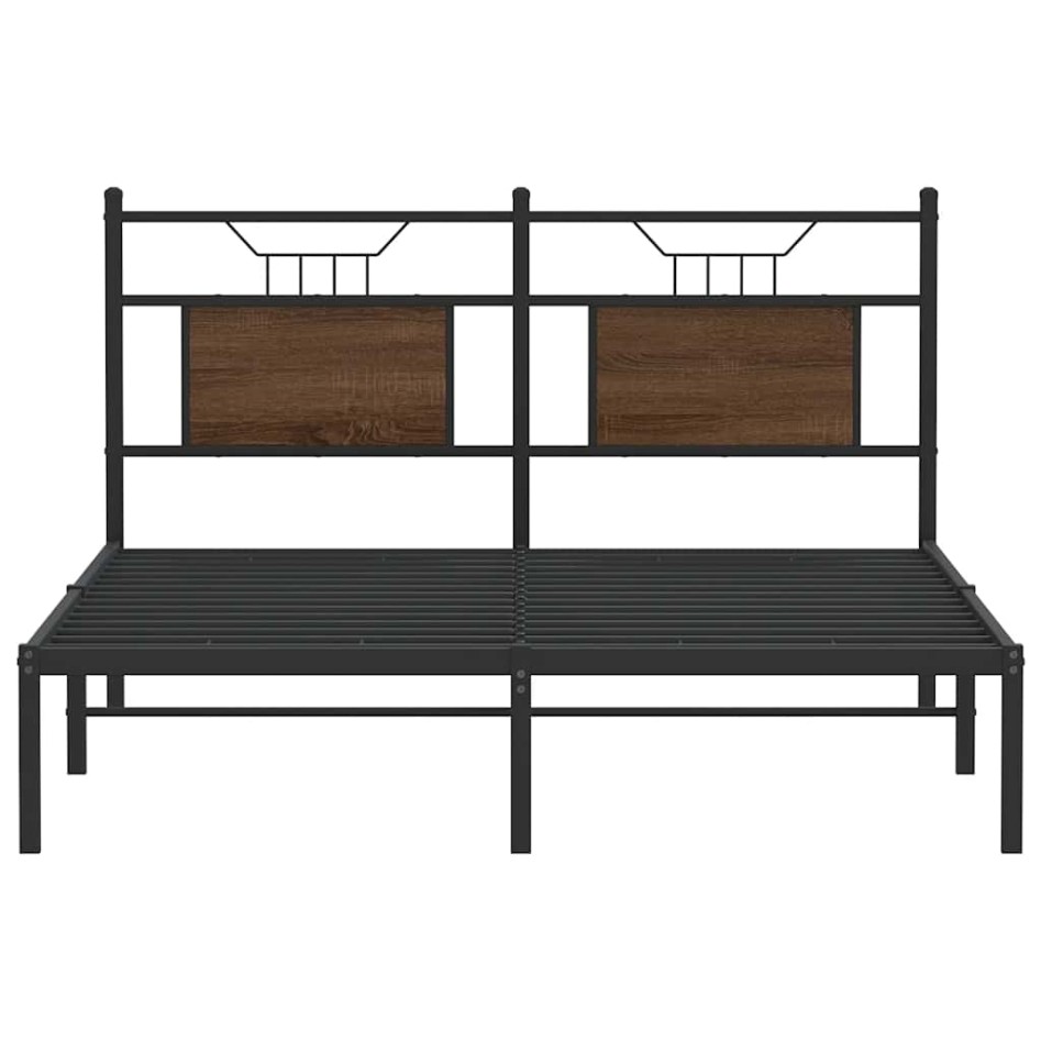 Estructura de cama sin colchón madera marrón roble 140x190