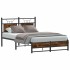 Estructura de cama sin colchón madera roble ahumado 120x200