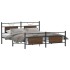 Estructura de cama sin colchón metal roble marrón 180x200
