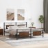 Estructura de cama sin colchón metal roble marrón 180x200
