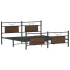 Estructura de cama sin colchón metal roble marrón 180x200