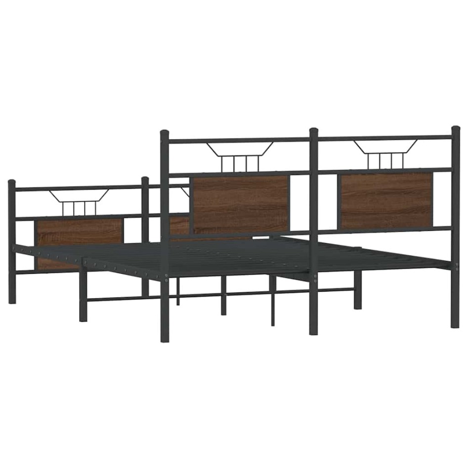 Estructura de cama sin colchón madera marrón roble 140x200