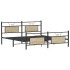 Estructura de cama sin colchón madera roble Sonoma 140x200