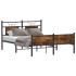 Estructura de cama sin colchón madera roble ahumado 140x200