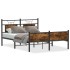 Estructura de cama sin colchón madera roble ahumado 140x200