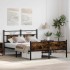 Estructura de cama sin colchón madera roble ahumado 140x200