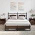 Estructura de cama sin colchón madera marrón roble 150x200