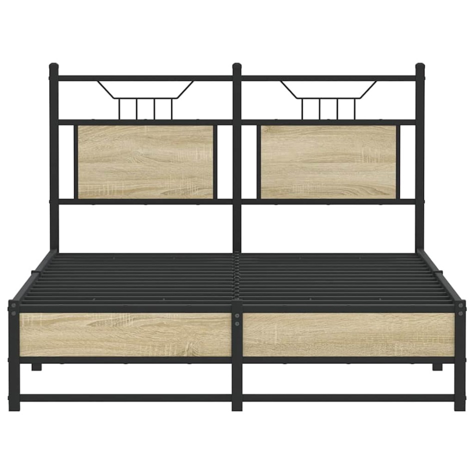 Estructura de cama sin colchón madera roble Sonoma 120x190