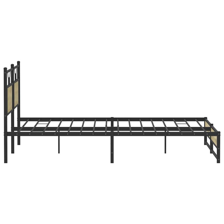 Estructura de cama sin colchón metal roble Sonoma 180x200