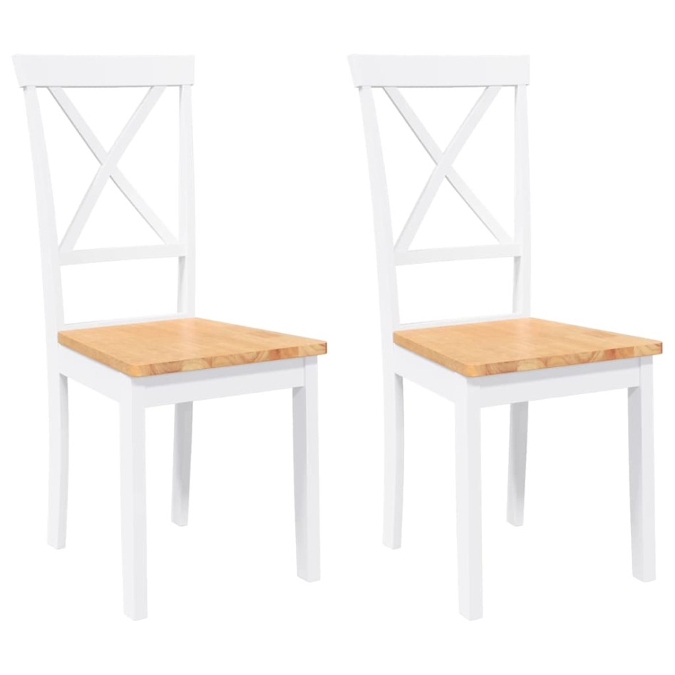 Sillas de comedor 2 unidades madera maciza de caucho